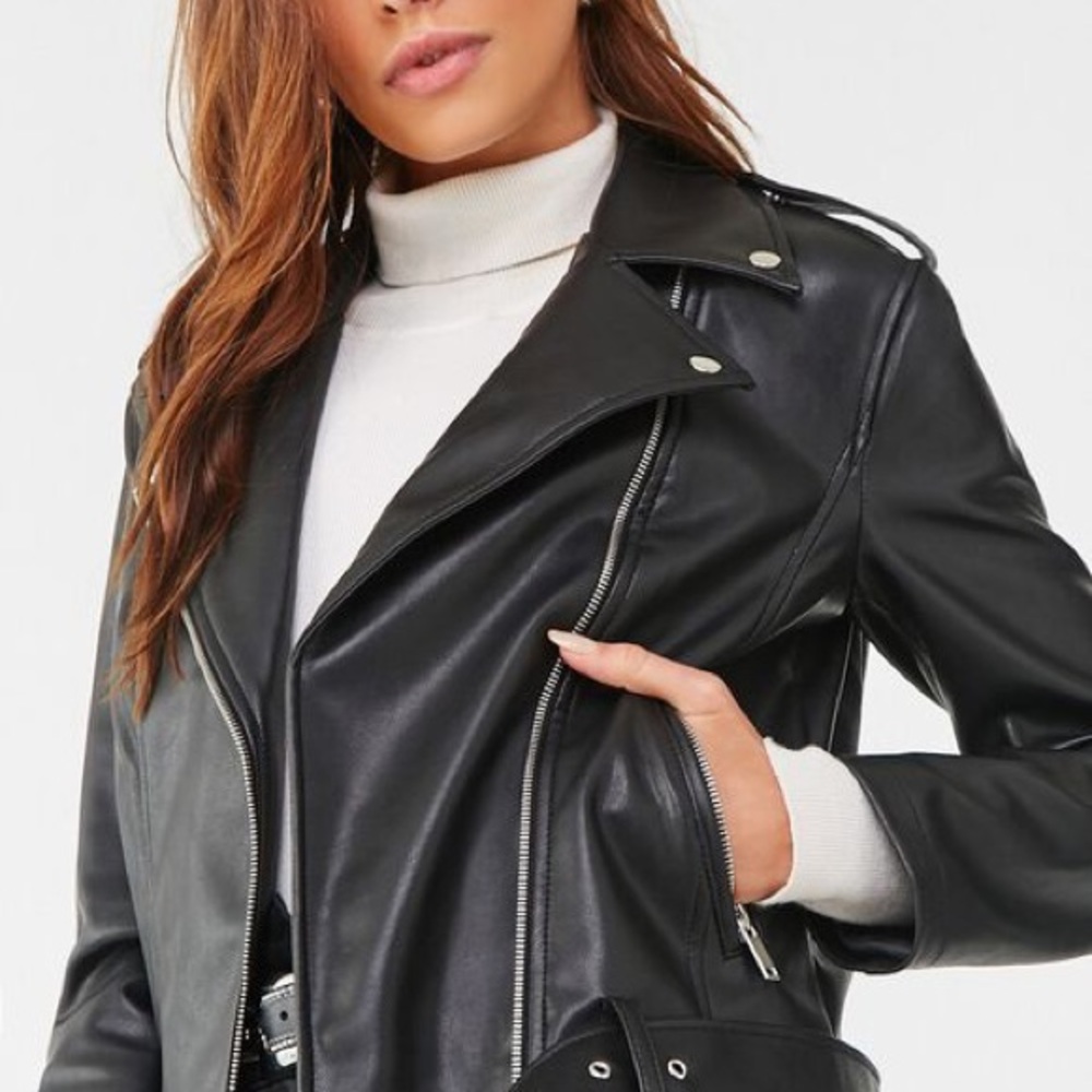 NEW WITH TAGS Faux Leather Moto jacket size M never worn